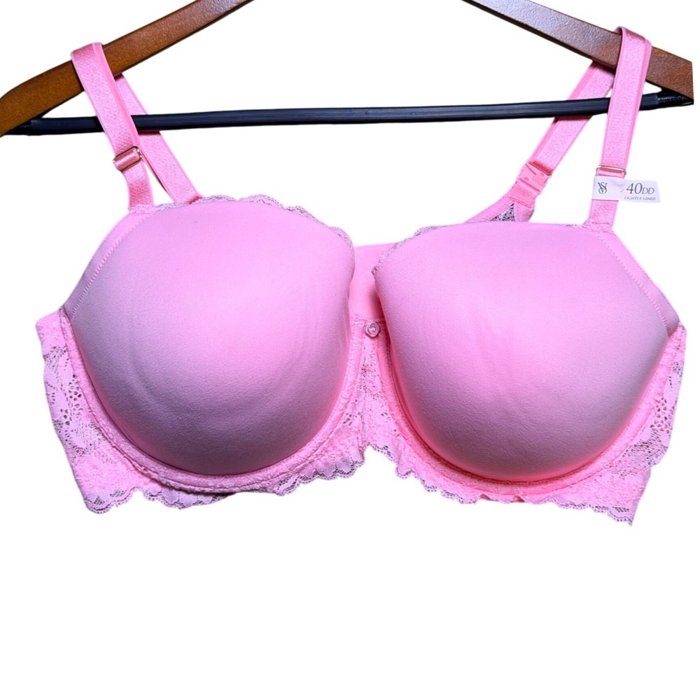 Victoria's Secret Bra Womens 40DD Dream Angels Lined Demi Pink Lace NEW